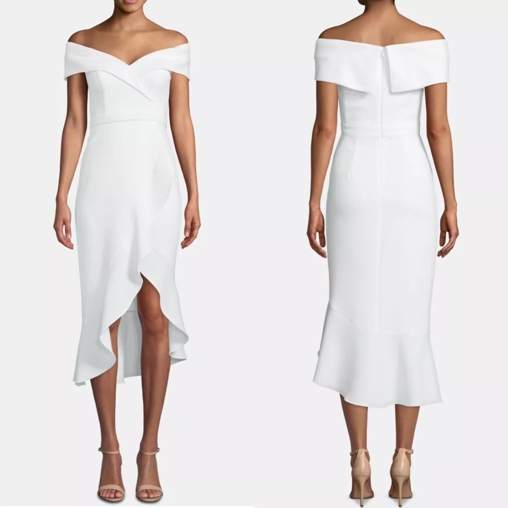 Xscape White Off-the-shoulder Dress